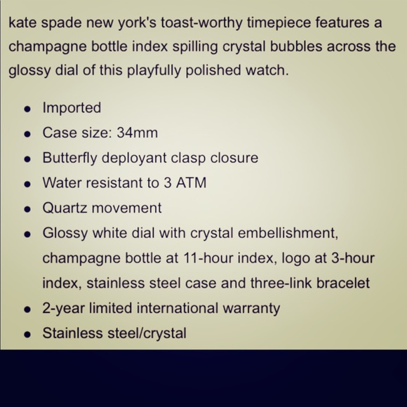 SOLD. SOLD. Kate Spade champagne watch - Picture 4 of 4